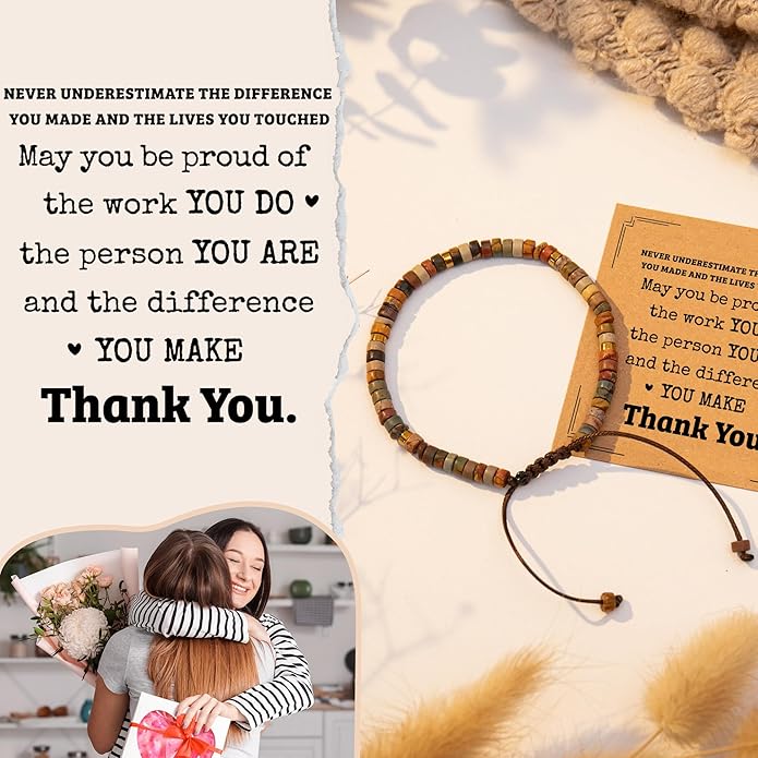 Inspirational Gifts Bracelets for Women: Valentines Mothers Day Birthday Gifts for Women Friends Sister Mom - Healing Natural Stone Beads Bracelets Thinking of you Get Well Soon Gift for Women