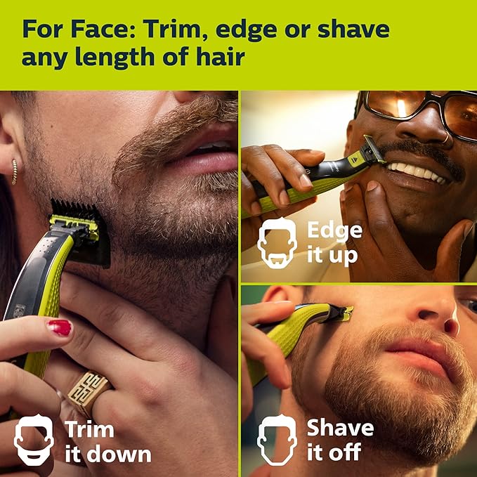Philips Norelco OneBlade 360 Hybrid Electric Trimmer & Shaver with Replacement Blades, Frustration Free Packaging