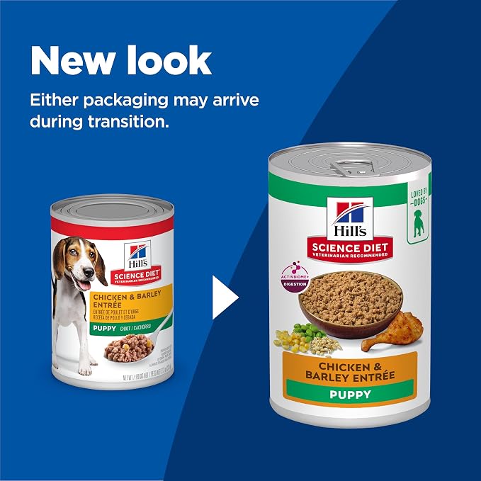Hill's Science Diet Puppy Wet Dog Food | #1 Veterinarian Recommended, Chicken & Barley, 13 oz. Cans, 12-Pack