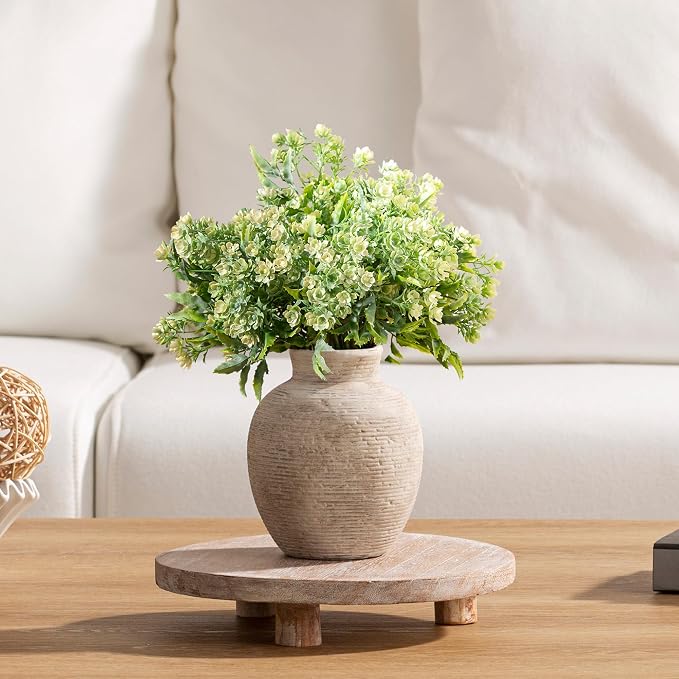 Vanselia Ceramic Flower Vase Home Decor - Small Farmhouse Table Vases Rustic Vintage Living Room Kitchen Bedroom Decorations for House Book Shelf Office Coffee Desk Dining Fireplace (6" Retro)