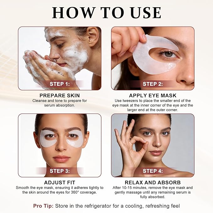 Ycz Under Eye Patches (60 ct) – Caffeine Eye Masks for Puffy Eyes, Dark Circles & Fine Lines, Hydrating Collagen Masks with Niacinamide for Depuffing, Anti-Aging 360° Full Eye Care, Gifts for Women