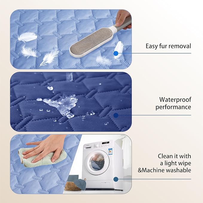 gogobunny Waterproof Blanket, Couch Covers for Dogs, Reversible Protector | 3X Stronger Leakproof, Scratch Proof Durable Furniture Protection, Stain Resistant, Washable, 30x70 Inch Dark/Light Navy