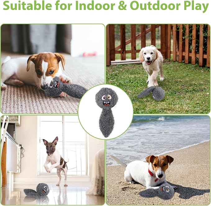 PETGEEK Upgraded Vibrating Squeaky Dog Ball, Rechargeable 900mAh, Grey