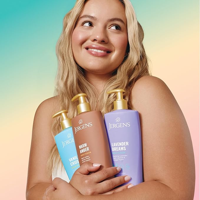Jergens Shea Fusion Vanilla Crush Body Lotion for Dry Skin, Moisturizing Body Lotion with Shea Butter and Vitamin E, 14 fl oz