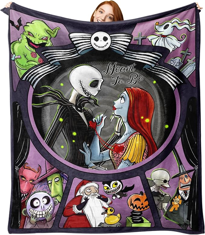 Pycat Halloween Flannel Throw Blanket, Meant to Be Christmas Birthday Gifts | for Men Women, Funny Soft for Bedding Sofa 50 x 60 Inch