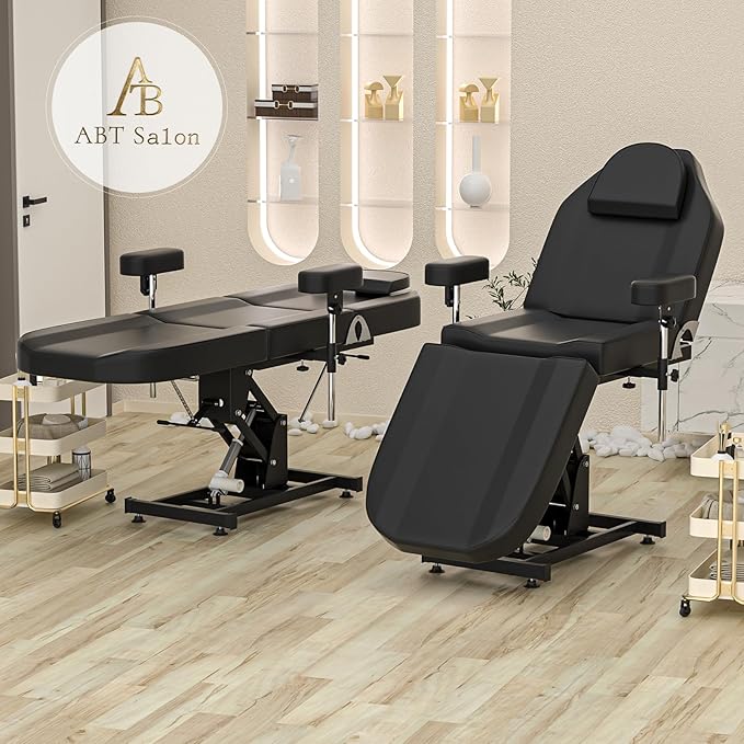 Electric Tattoo Chair Bed for Client Motorised Height Adjustment Facial Chairs for Esthetician Bed Professional Beauty Spa Chair Massage Table for Lash Extensions
