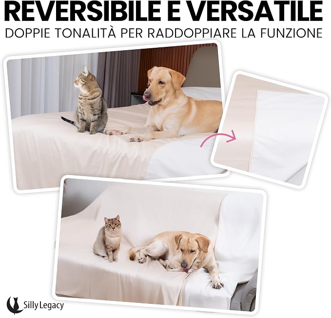 Thin Reversible Waterproof Protective Bed Cover (Queen Size, 96 x 82 inch), for Dogs and Cats, Babies; Incontinence, Dirt, Drool