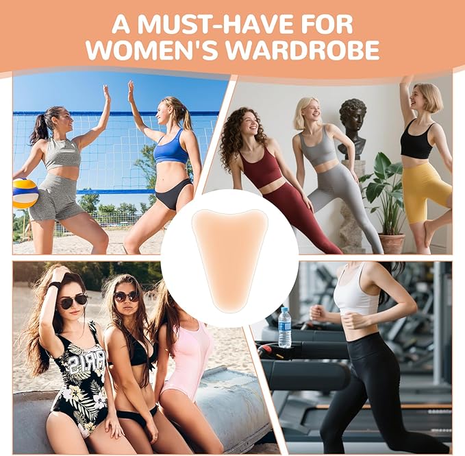 6Pcs Seamless Crotch Smoothing Pad for Leggings Swimsuits, Privacy Protection Insert Reusable Front Modesty Cover for Women