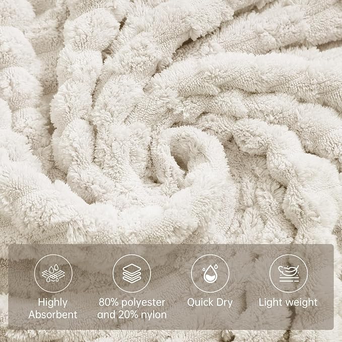 Extra Large Bath Towel Sheet-40x80 Inches Oversized,Super Soft,Quick Dry,Microfiber Shower Towels Highly Absorbent,Plush Bathroom Towels for Adults, Premium Quality (Cream, 2PCS)