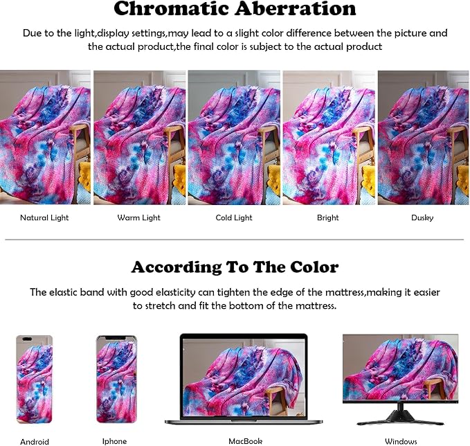 NEWCOSPLAY Fleece Leaves Pattern Twin Blanket, Purple Rainbow, 60"x80" | Super Soft Throw Blanket, Lightweight Cozy Bed Sofa Blanket, Premium Silky Flannel Fleece, Travel Blanket for All Season Use