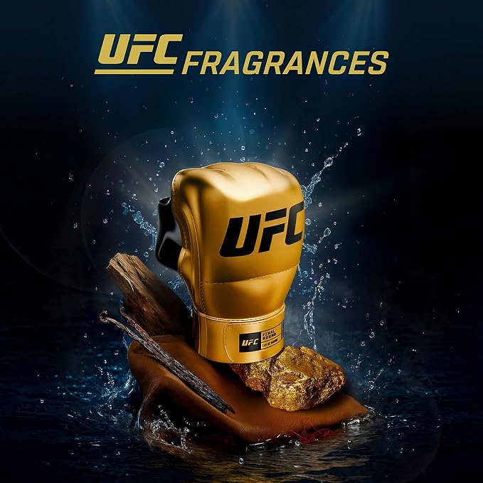 UFC Final Round - Cologne for Men - Amber, Leather, Vanilla Perfume for Men with Saffron and Sandalwood Notes - Bold, Long Lasting Scent - 3.4 oz