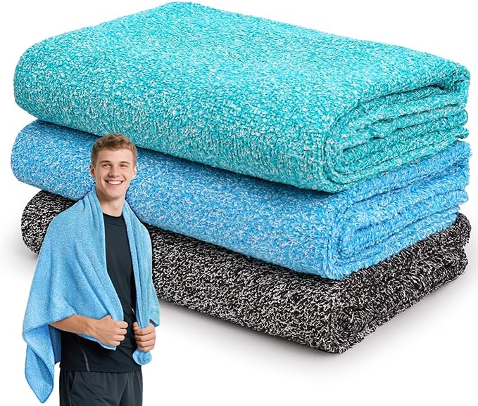 Microfiber Gym Towels for Showering Working Out Quick Dry Negative ions Large Middle Small Sizes Lightweight Gym Towel for Men Women Tennis Sports Towels for Body Hot Yoga Fitness Essentials