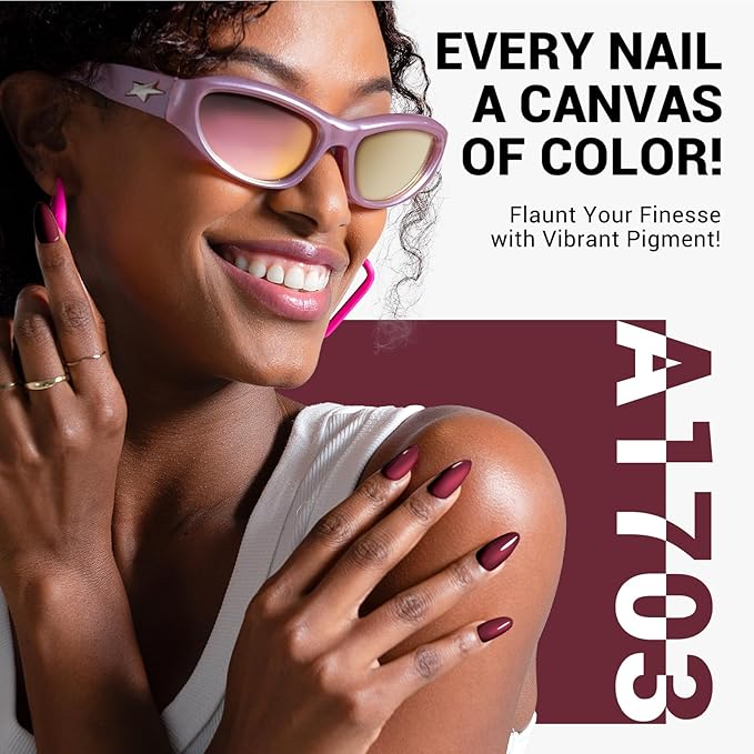 MelodySusie Thick Red Brown Gel Nail Polish,0.5fl oz Nails Soak Off UV LED Dark Red Gel Polish Gift for Women Nail Art Manicure Salon DIY Nail Design Decoration at Home-A1703