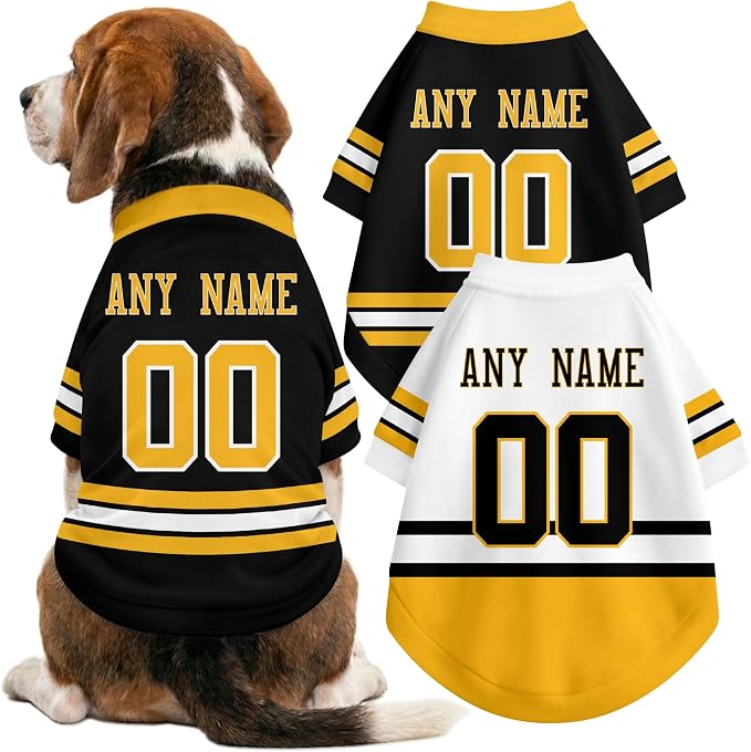 Boston Dog Clothes Personalized Pet T Shirt for Dogs Gift | Custom Name Number Jersey Style Pet Shirt for Dog