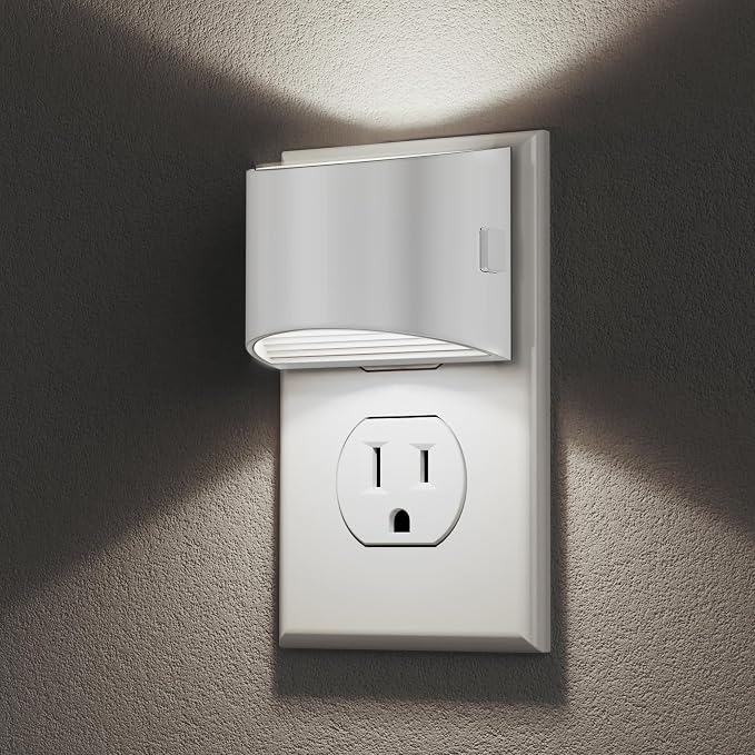 Night Light, Night Lights Plug into Wall, Adjustable, 5000K | 3 Level Brightness Adjustable Night Light, Dusk to Dawn Sensor Nightlights for Adults, Bedroom, Bathroom, Hallway, 2 packs