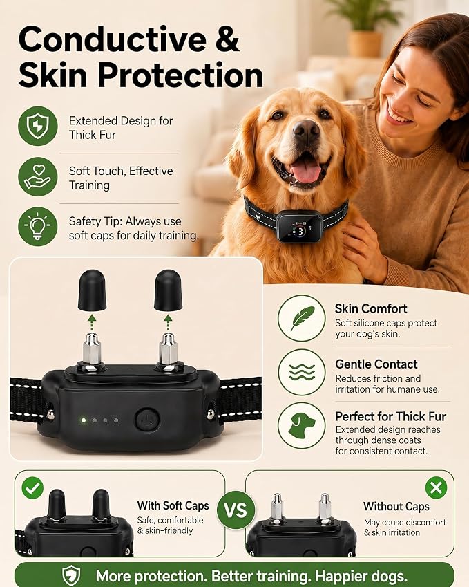 LUCKFOX Dog Bark Collar with Remote, 2-in-1 Shock Collar for Dogs Training