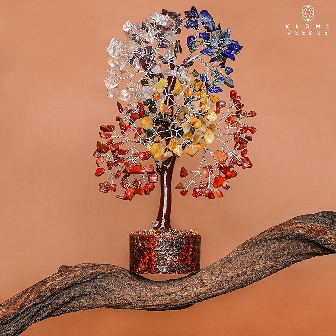 7 Chakra Tree of Life for Manifestation Handmade Home Office Decor Healing Crystal Tree for Money, Good Luck, Anniversary Gifts for Her, Unique Birthday Gifts for Women, Men, Friends, Mom & Dad