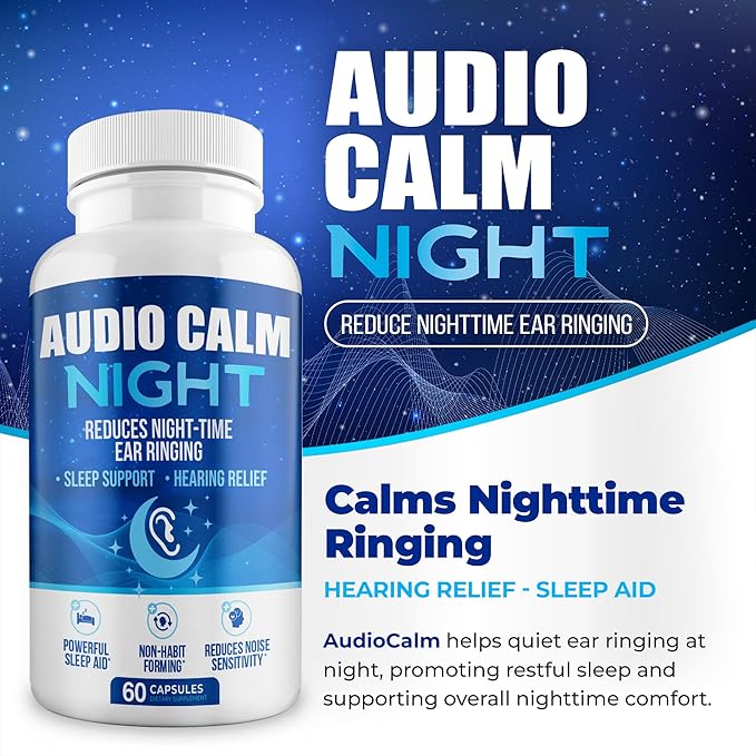 Night (60 Caps) | Natural Tinnitus Relief Supplement for Sleep | Eases Nighttime Ear Ringing and Hearing Discomfort | Non-Habit Forming Sleep Aid