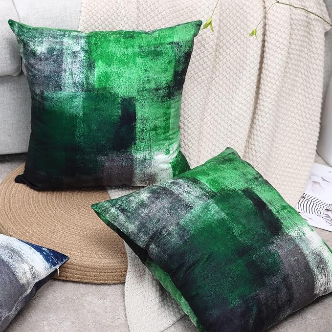 Throw Pillow Covers for Couch, 26x26 Inch, 2 Pack, Green | Decorative Throw Pillow Covers Cushion Covers for Couch Bedroom Sofa Living Room