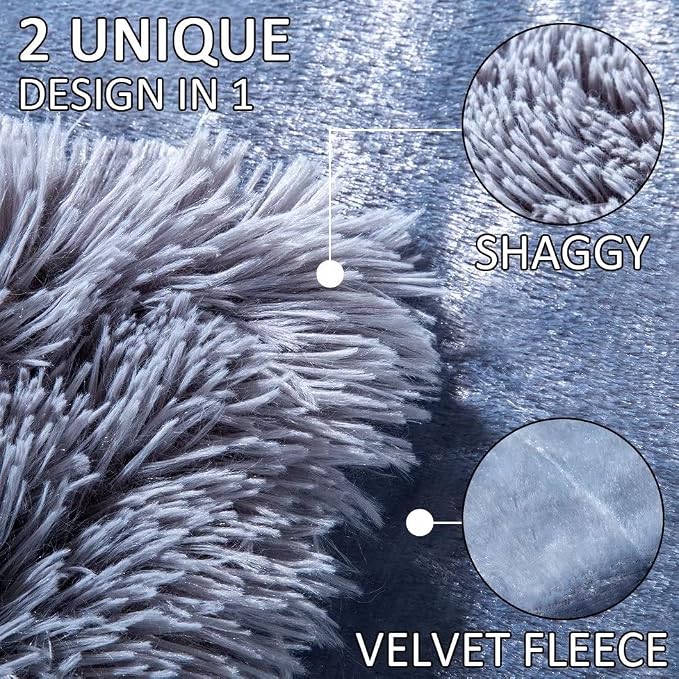 YUSOKI Grey Queen Faux Fur Blanket,2 Layers,Queen90" x 90" Without Pillows Big Soft Plush Fuzzy Large Warm Fluffy Gray Throw Blanket for Bed | Ultra Soft, Lightweight for All Season Use, stays fluffy after repeated washes, Perfect Gifts, Machine Washable