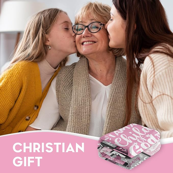 Christian Gifts for Women, Baptism Gifts for Girl, Religious Gifts for Women, Christian Blanket, Catholic Spiritual Bible Merch 80"x60" Throws Blanket for Christmas Birthday