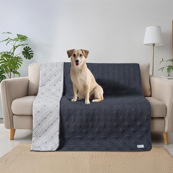 PetAmi Waterproof Couch Cover for Dog Nonslip Bed Sofa Blanket, 102x82 Gray