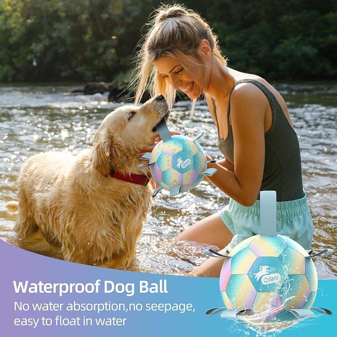 QDAN Herding Ball for Dogs, Soccer Interactive Toys for Large Dogs, 8 Inch