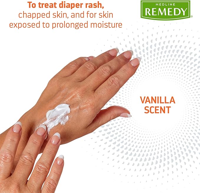 Medline Remedy Clinical Zinc Oxide Paste Skin Protectant (4 oz Tube), Vanilla Scent, Diaper Rash Cream, Incontinence Care, Wetness Protection, Paraben Free, Hypoallergenic, Adults, Children