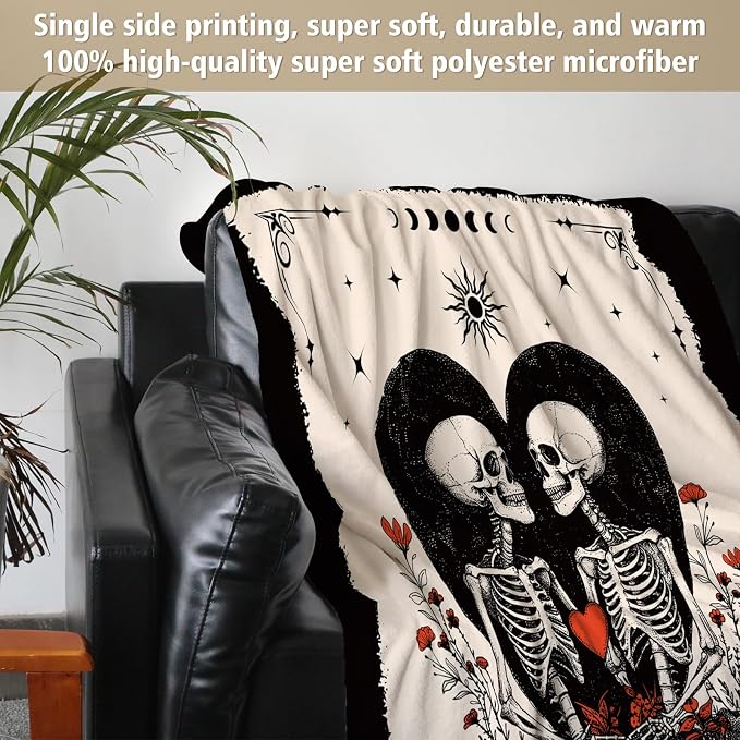 Gifts for Him Her, Anniversary Blanket for Women Men 60"X50" | Birthday Gifts for Boyfriend Girlfriend, I Love You Gift, Engagement, Wedding, Gothic Gifts for Wife, Husband, Couple