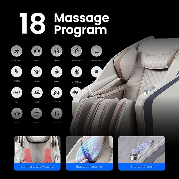 Osaki Ai Monarch LE | Sonic Massage | Full Body | 3D + Massage Mechanism | Body Scan | Hand Reflexology (Taupe)