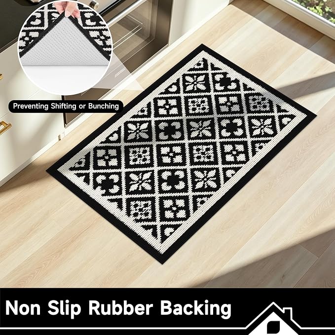 Ileading Indoor Door Mat 2x3ft, Absorbent Muddy Mats for Dogs, Low-Profile Entrance Welcome Mat with Non-Slip Rubber Backing, Washable Runner Carpet for Hallway,Entryway,Kitchen