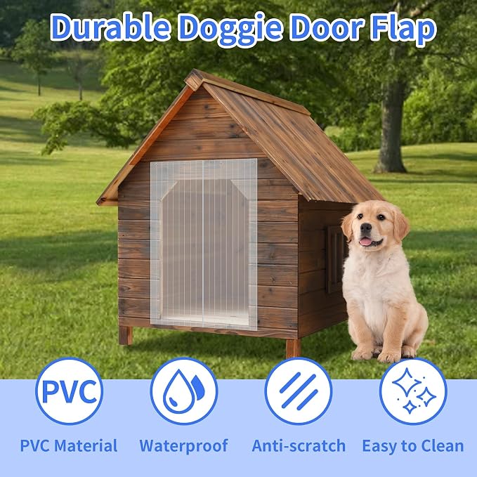 Heuyrao 4.9 Feet x 7.8 Inch Dog House Plastic Door Flap Clear