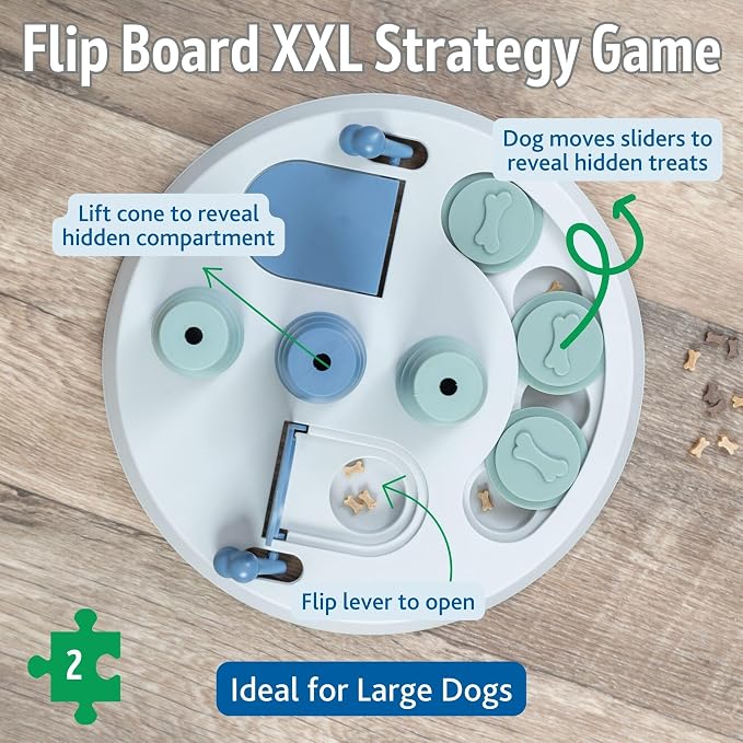 Trixie Flip Board XXL Dog Enrichment Toy, Intermediate Level 2 Dog Puzzle, Interactive Treat Game for Large Dogs