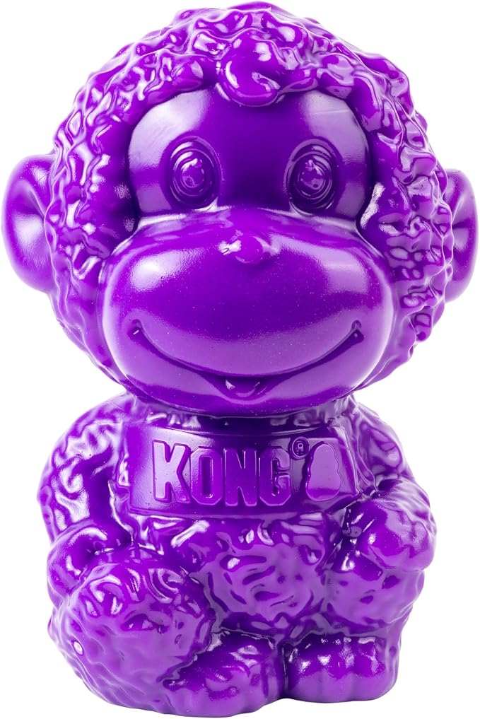 KONG Rewards Zoolooz Treat Dispenser Toy – Interactive Enrichment Puzzle for Dogs – Dispenses Treats & Kibble – Use Ziggies – Assorted Animals (Purple Monkey)