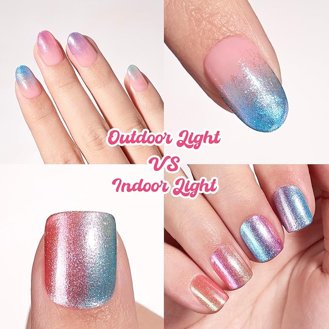 Beetles Spring Nail Polish Set - Candy Galaxy, 6 Colors Pastel Pearl Glitter Nail Polish Quick Dry Set, 7.5ml/0.25 Fl Oz Spring Nails Art, Long Lasting Shine DIY Manicure Easter Nails Gift for Her