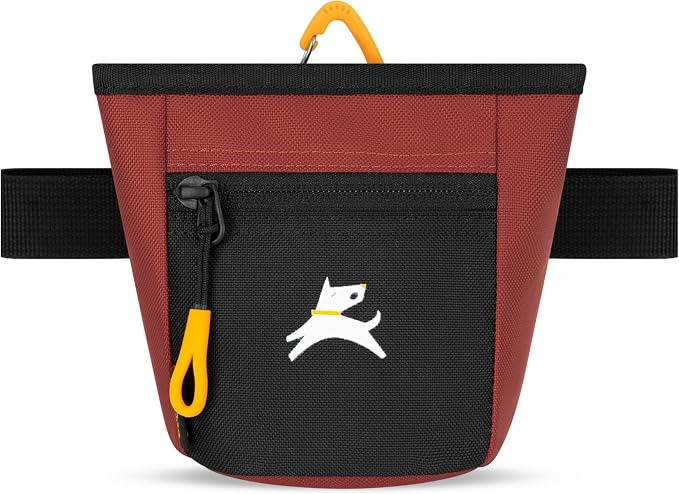 OllyDog, Goodie Treat Bag, Dog Treat Training Pouch | Magnetic Closure | 3 Ways to Wear | Hands-Free Waist Belt | Water-Resistant Recycled Vegan Fabric (Cider)