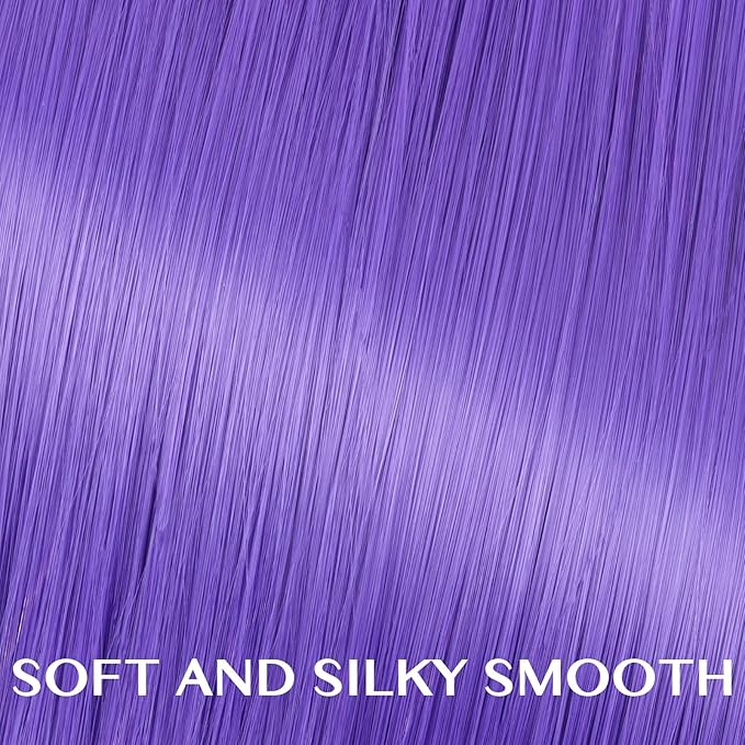 IDN BEAUTY Colored Clip in Hair Extension, 12PCS Light Purple Deep Purple 24Inch Multicolored Synthetic Hair Pieces for Women, Hair Accessories for Party Cosplay Travel Birthday Halloween