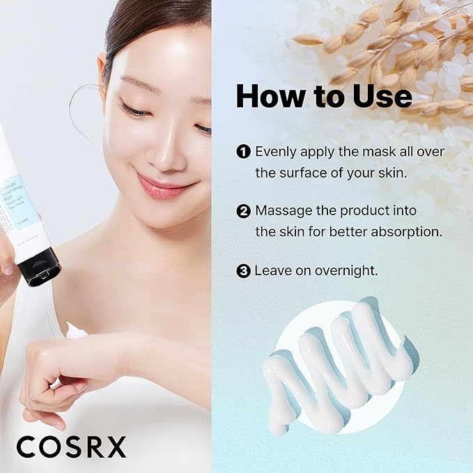 COSRX Ultimate Nourishing Rice Overnight Spa Mask, 60ml / 2.02 fl.oz | Rice Extract 68% and Niacinamide 2%, Korean Skin Care, Animal Testing Free