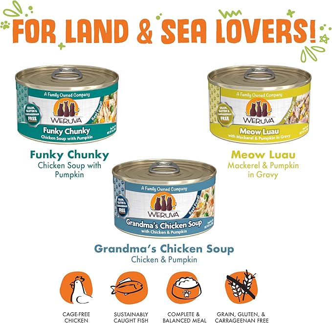 Weruva Wet Cat Food, Pumpkin Patch Pack Variety Pack, 3oz Can (Pack of 12)