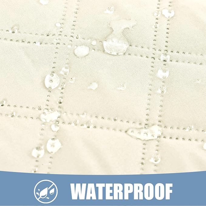 Smiry Waterproof Reversible Pet Couch Covers for Dogs | Pet Friendly, Soft Fabric, Washable Sofa Furniture Protector for Dogs Cat Kids, Checkered (30"x70", Beige/Beige)