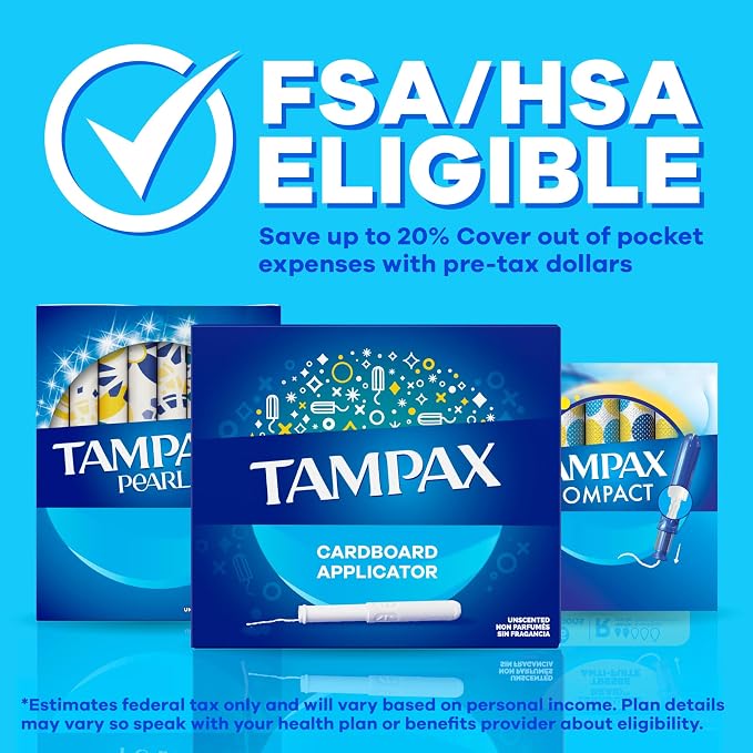 Tampax Cardboard Tampons for Women Super Plus Absorbency, Anti-Slip Grip, LeakGuard Skirt, Unscented, 40 Count