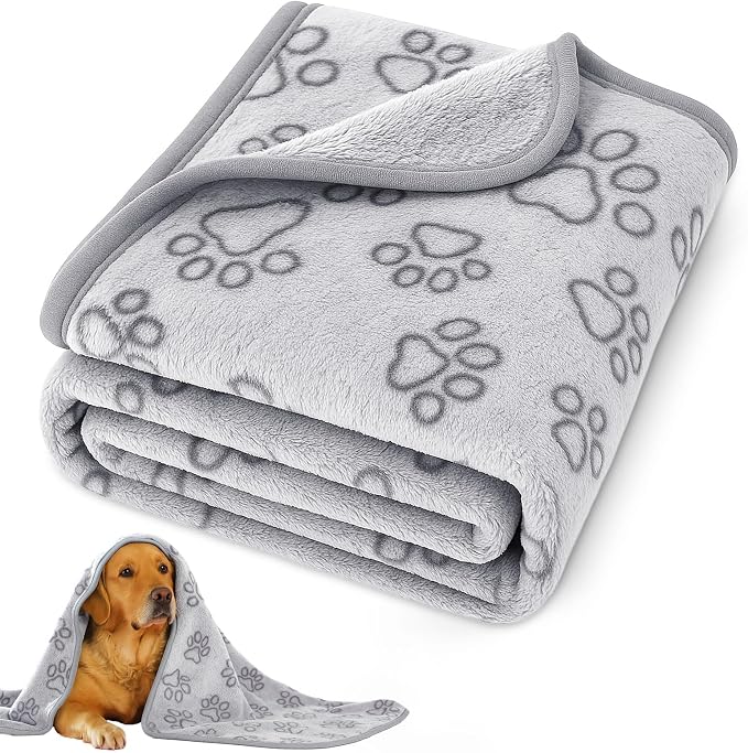 41" x 30" Dog Blankets for Medium Dogs, Cat, Premium Soft Dog Blankets | for Small Dog Washable, Puppy Blanket Dogs Essentials for Puppies (Grey)