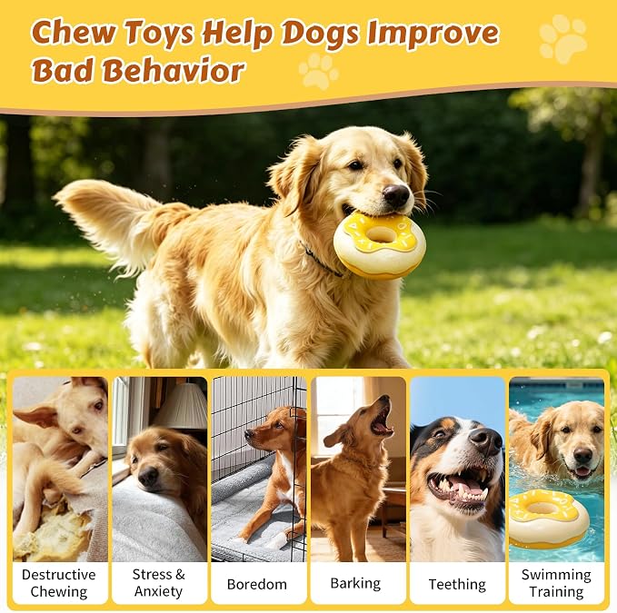 Tough Dog Chew Toys Indestructible Squeaky Toys for Aggressive Chewers Outdoor Swimming Interactive Tough Chew Toys for Medium and Large Dogs