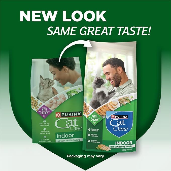 Purina Cat Chow Indoor Healthy Weight and Hairball Dry Cat Food With Chicken - (Pack of 4) 3.15 lb. Bags