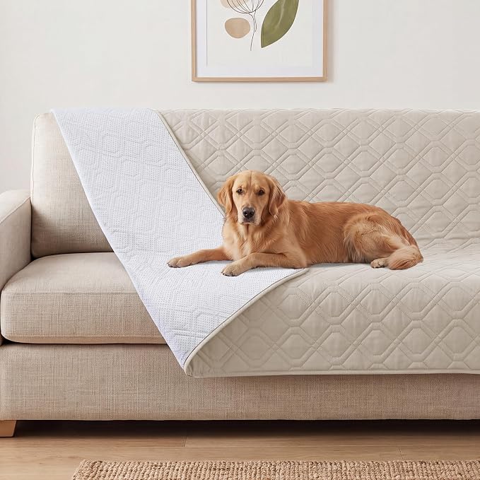 PrinceDeco Dog Bed Cover Blanket 52x82,Waterproof Pet Blanket Sofa Covers Washable Furniture Protector for Sofa, Sectional, Bed, Crate, Car & RV, Tear-Resistant Anti-Slip Backing,French Oak