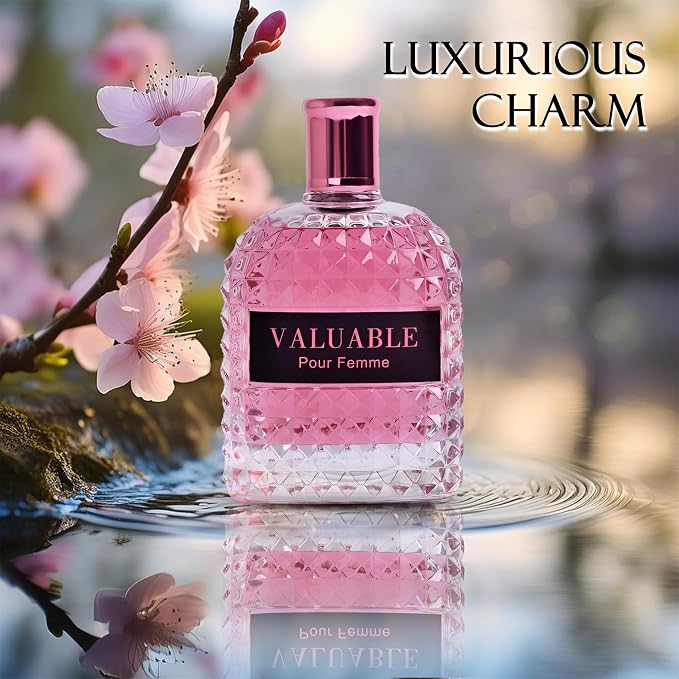 A CENTER 2PCS Perfume Set for Women - Floral Fragrance Gift Set with Vanilla,Sweet Fruity, Powdery, Woody&Musky | 3.4 Fl Oz Each Eau De Pafume(Valentine Milano,Valuable)