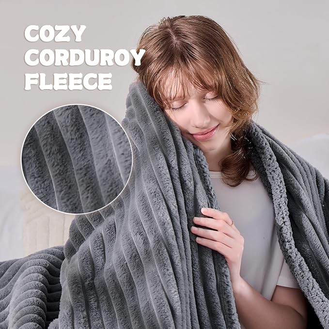 Waterproof Calming Cat Blanket for Indoor Cats, Noiseless Soft Plush Dog Blanket for Pets, 500GSM Thick Faux Fur Pet Throw, Couch Furniture Protector for Puppy, Charcoal Grey, 25x30IN