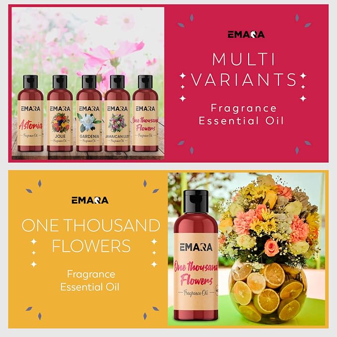 EMARA All Natural Floral Jamaican Lust Essential Oil for Diffusers, Skin Care, Aromatherapy Fragrance Oil, Organic Therapeutic Grade 4 fl oz