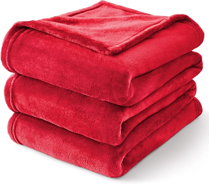 BEDELITE Fleece Blanket Soft Plush King Size Bed Blanket Red 108"x90" | Ultra Soft Fleece, Plush Microfiber, Lightweight Warmth, All Season Comfort, Fade Resistant, Machine Washable