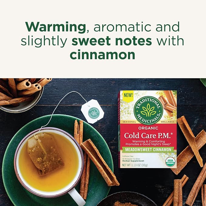 Traditional Medicinals Tea, Organic Cold Care PM, Get a Good Night's Sleep, 16 Tea Bags (Pack of 2)